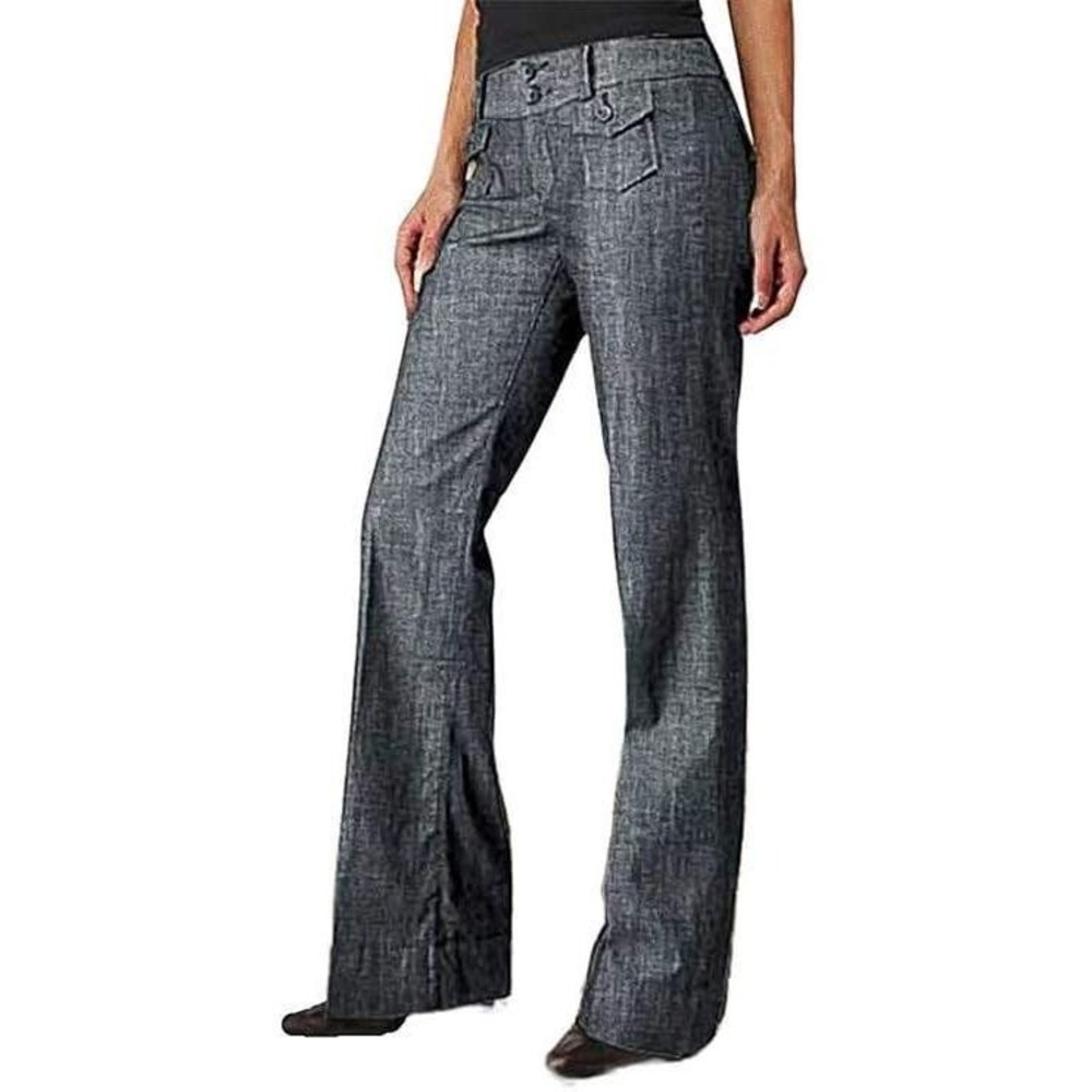 Women's Gray Wide-Leg Trousers